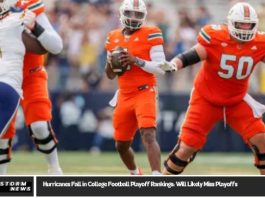 Hurricanes Fall in College Football Playoff Rankings: Will Likely Miss Playoffs